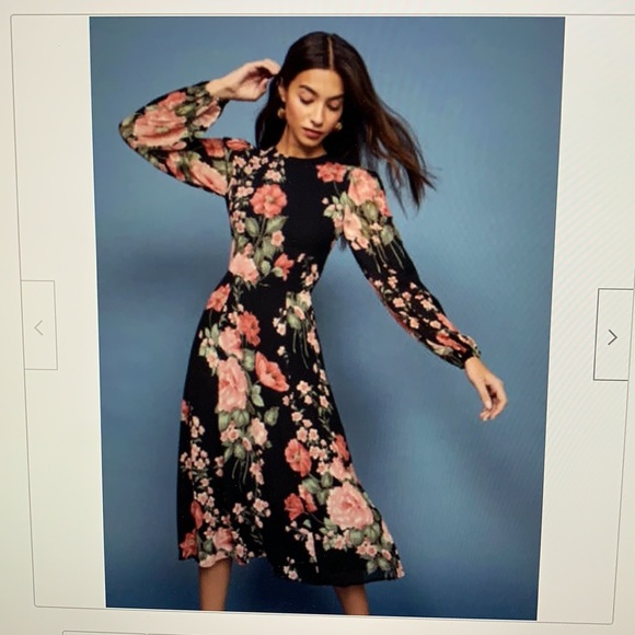 Reformation Luanne Midi Dress in Louise Floral - Picture 8 of 8